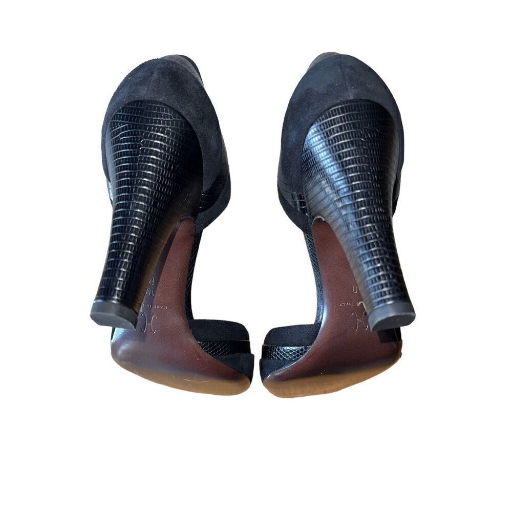 Cole Haan Black Suede Peep Toe Heels Womens Size 10 Good Condition! - Picture 8 of 10